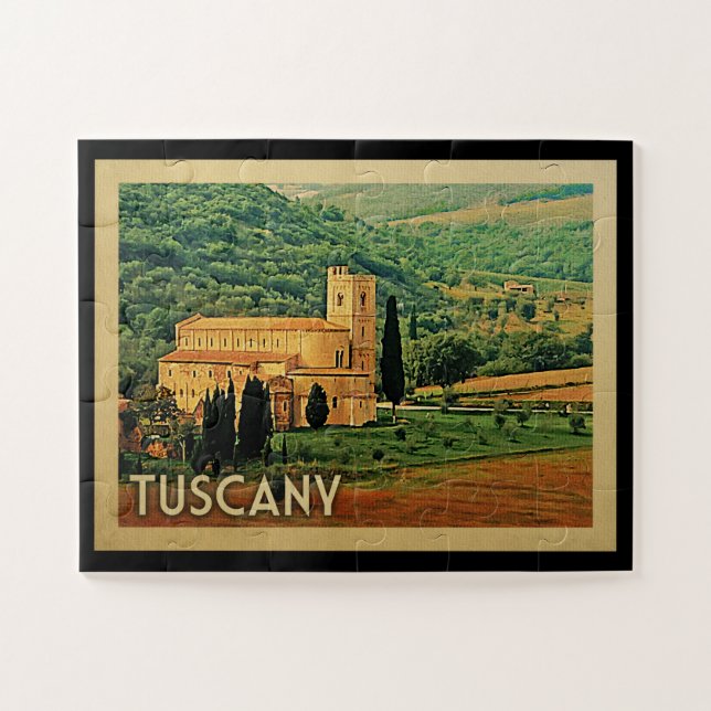 Puzzle Tuscany Italy Vintage Travel (Horizontal)