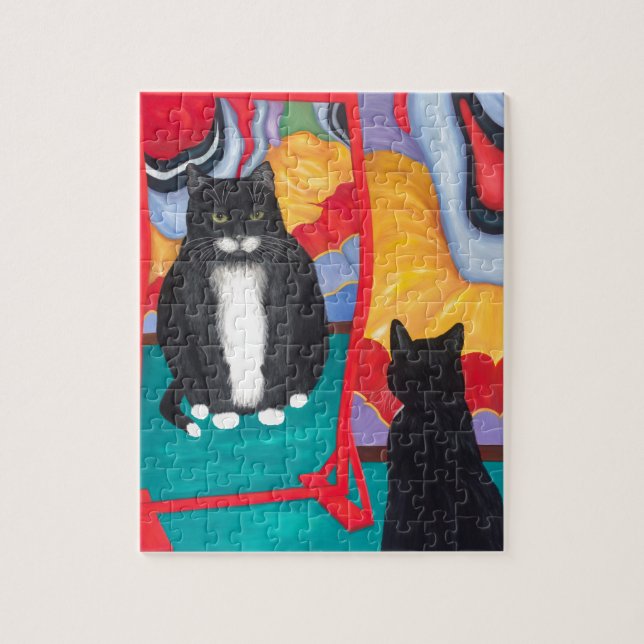 Puzzle Tuxedo Fun House Fat Cat (Vertical)