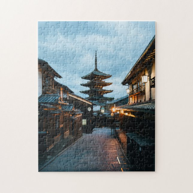 Puzzle Twilight in Kyoto – Historic Pagoda Street Jigsaw  (Vertical)