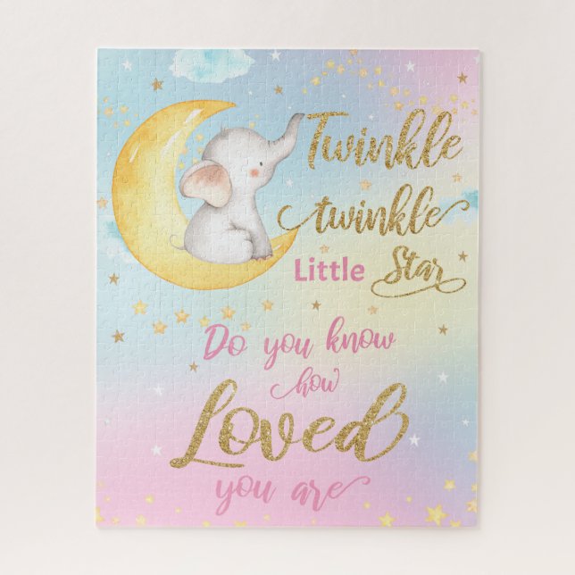 Puzzle Twinkle Twinkle Little Star Elephant (Vertical)