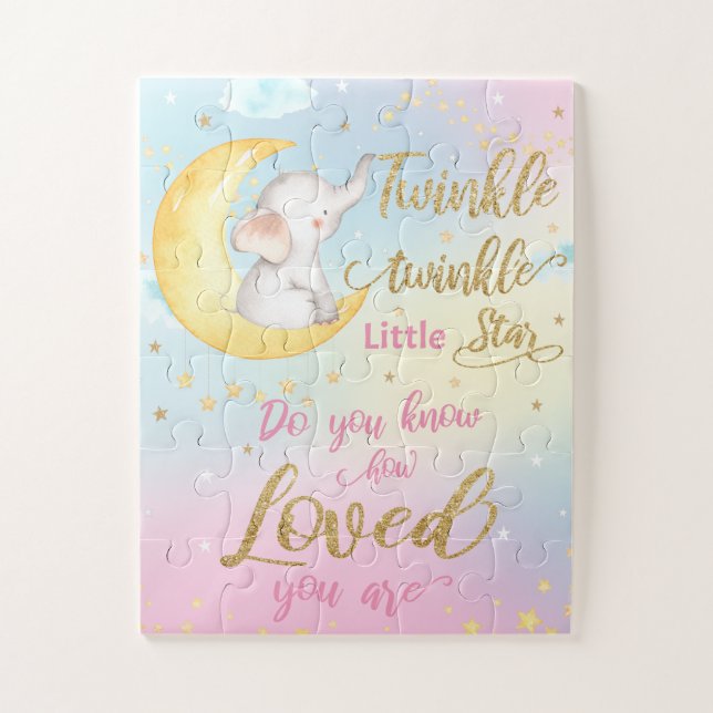 Puzzle Twinkle Twinkle Little Star Elephant (Vertical)