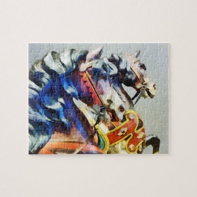 Puzzle Two Carousel Horses Closeup (Horizontal)