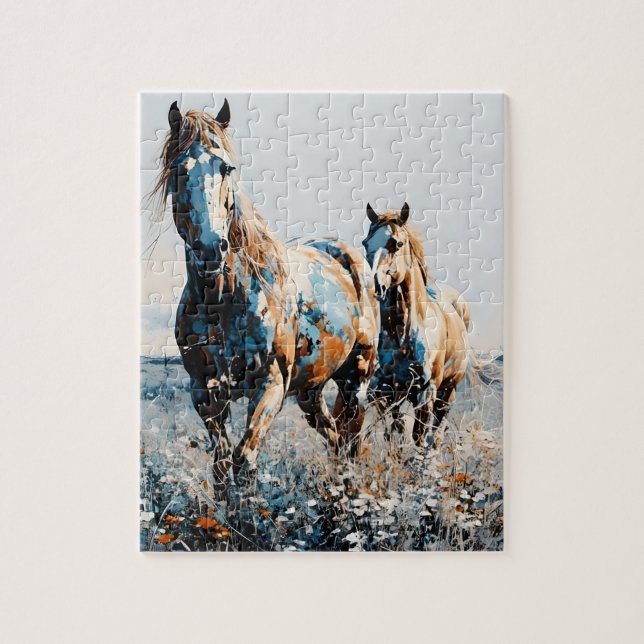 Puzzle Two Paint Horses (Vertical)