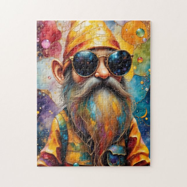 Puzzle Tye Dye Cool Gnome (Vertical)