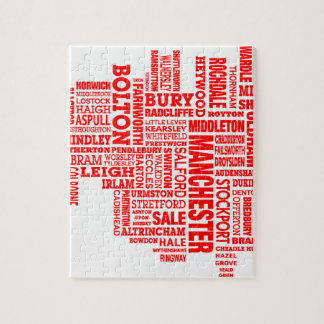 Puzzle Type rouge carte de plus grand Manchester