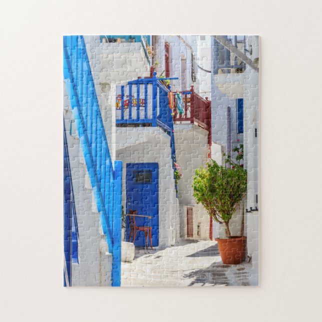 Puzzle typical street à Mykonos (Vertical)