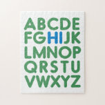 Puzzle Typographie Alphabet amusante Simple Vert Bleu<br><div class="desc">Typographie Alphabet amusante Simple Puzzle Vert Bleu</div>