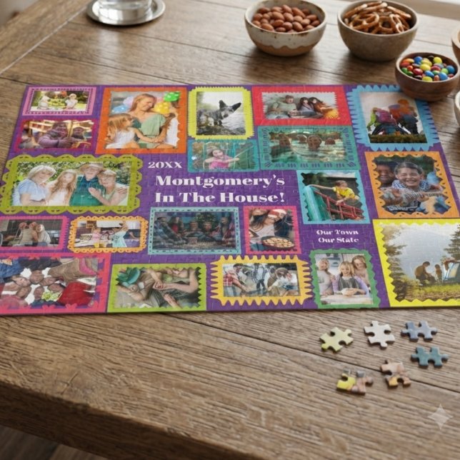 Puzzle Typographie de famille de souvenir 20 Photo (Créateur téléchargé)