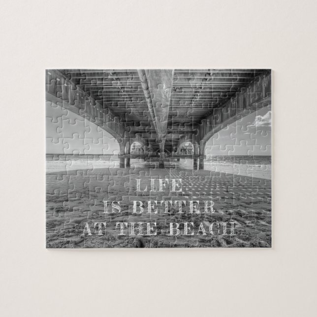 Puzzle Typographie de photo noir et blanc de la vie de pl (Horizontal)