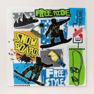 Puzzle Typographie du snowboard : Arrière - plan d'Extrem