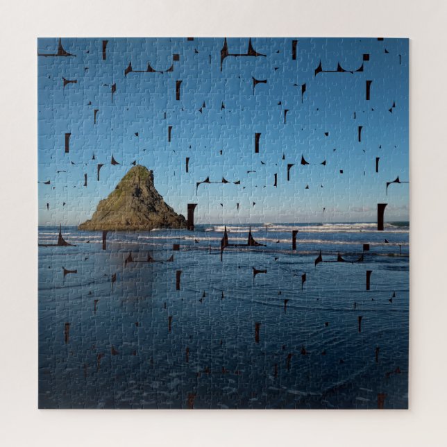 Puzzle Typographie LOVE Custom Seascape Photo (Vertical)