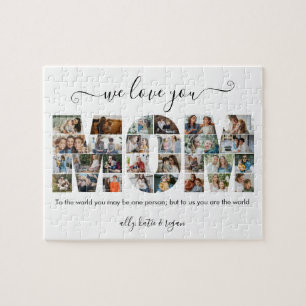 Puzzle Typographie moderne MOM Photos Collage Cadeau pour