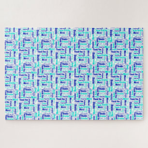 Puzzle Typographie multilingue Merci Blues