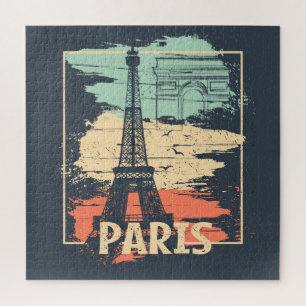 Puzzle Typographie parisienne : affiche Eiffel abstraite.