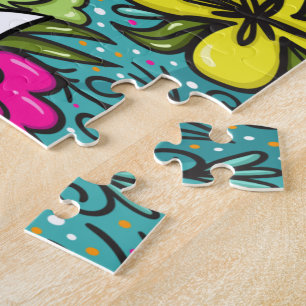 Puzzle Typographie, Style Vintage, Ambiance Rétro, Aquare