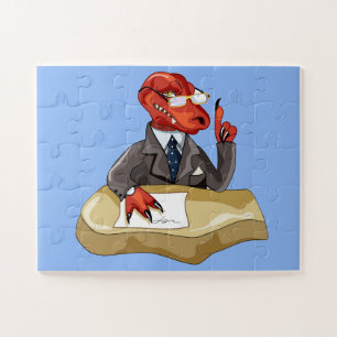 Puzzle Tyrannosaurus Rex Boss Assis À Un Bureau. 2