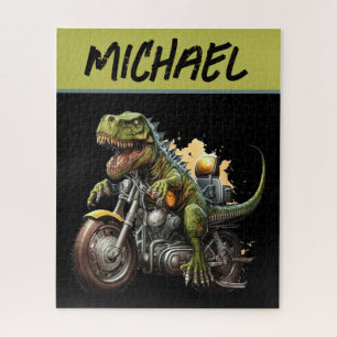 Puzzle Tyrannosaurus Rex Dinosaur Monter une moto