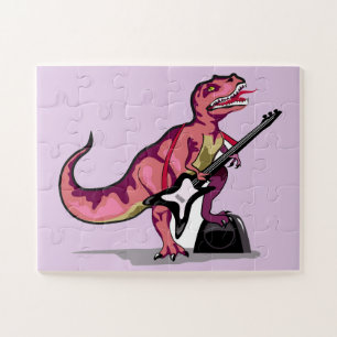 Puzzle Tyrannosaurus Rex Jouant La Guitare.