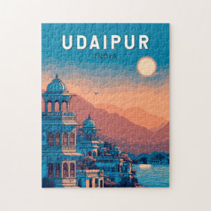 Puzzle Udaipur Inde Illustration Voyage Art Vintage