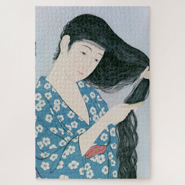 Puzzle Ukiyoe [Goyo] Peignage des cheveux (Vertical)