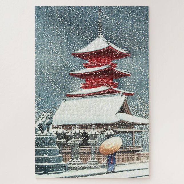 Puzzle ukiyoe - hasui - m10 - Sanctuaire Toshogu, Ueno - (Vertical)