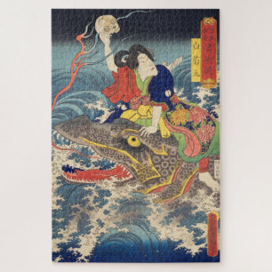 Puzzle ukiyoe - Toyokuni - No.25 Shiragikumaru -
