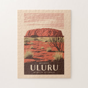 Puzzle Uluru Australia Travel Art Vintage