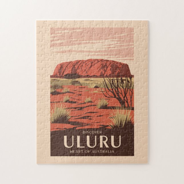 Puzzle Uluru Australia Travel Art Vintage (Vertical)