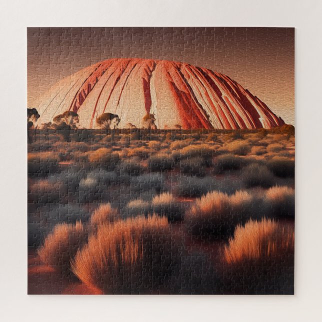 Puzzle Uluru "Ayers Rock" Australia Oil Paint, (Vertical)