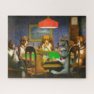 Puzzle Un ami dans le besoin Chiens jouer au poker 1903
