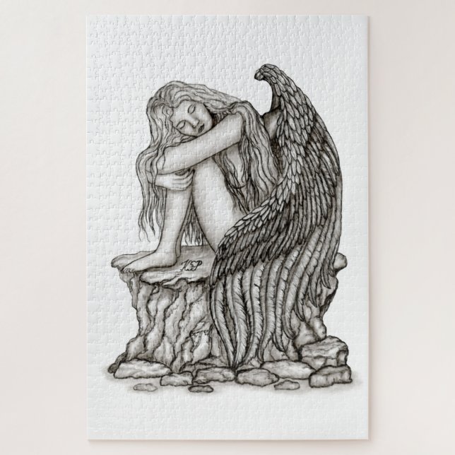Puzzle Un ange endormi sur la pierre (Vertical)