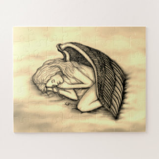 Puzzle Un Ange endormi sur le ciel nuage or design