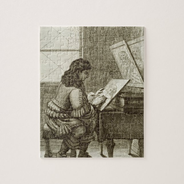Puzzle Un artiste copiant sur un plat de gravure, imprimé (Vertical)