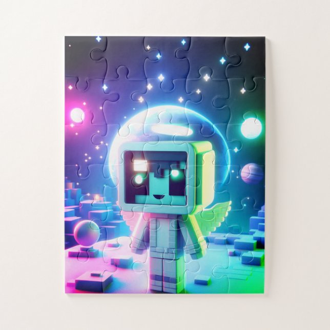 Puzzle Un astronaute dans l'espace 30 grandes pièces sur  (Vertical)