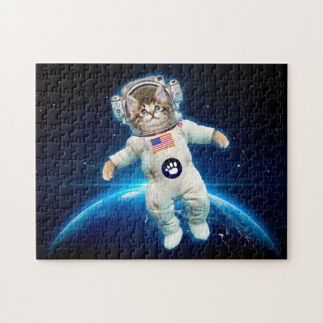 Puzzle Un astronaute de chat dans l'espace (Horizontal)
