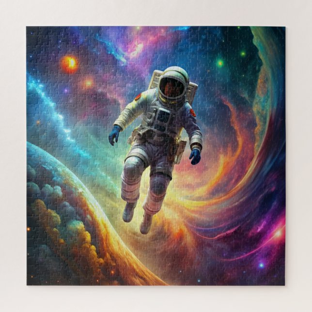 Puzzle Un astronaute suspendu dans l'espace au milieu d'u (Vertical)