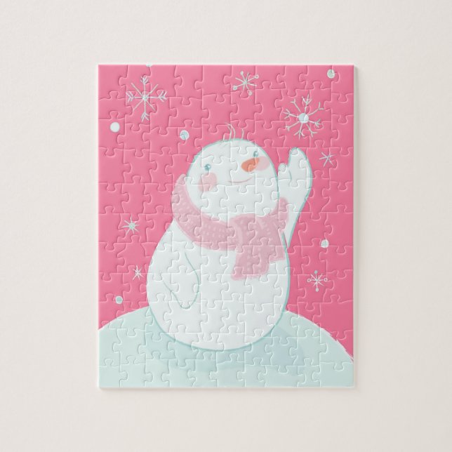 Puzzle Un bonhomme de neige atteignant pour un flocon de (Vertical)