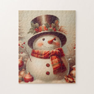Puzzle Un bonhomme de neige dans un paysage hivernal