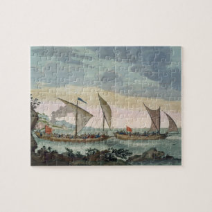 Puzzle Un brigantin donnant la chasse à un Felucca, et