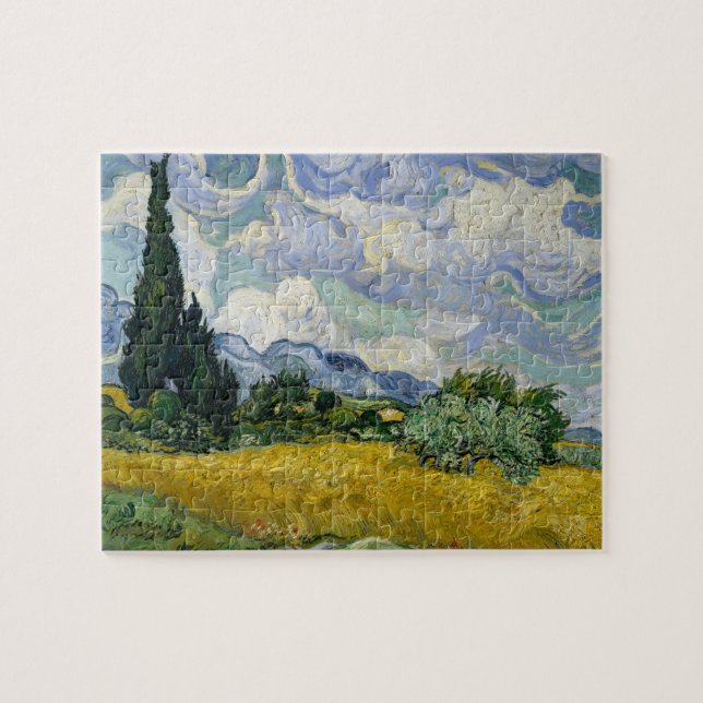 Puzzle Un champ de roues avec Cyprès Van Gogh (Horizontal)