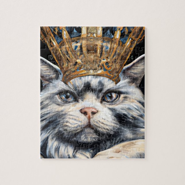 Puzzle Un chat avec une couronne (Vertical)