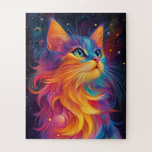 Puzzle Un chat brillant néon