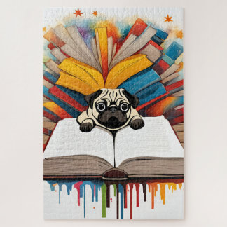 Puzzle Un chiot Carlin studieux