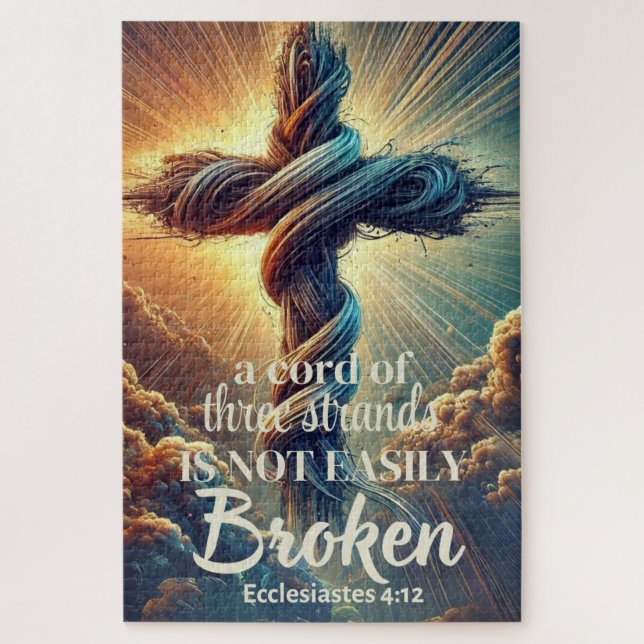 Puzzle "Un cordon de trois brins" Ecclesiastes 4:12 (Vertical)