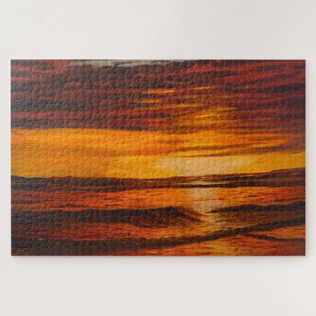 Puzzle Un Coucher De Soleil Orange Brillant, Par Gary Pol (Horizontal)