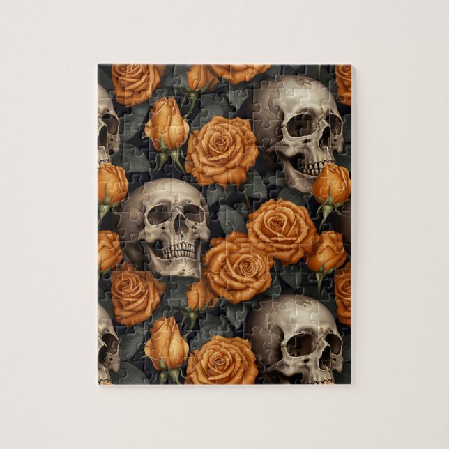 Puzzle Un crâne et une série Rose 11 (Vertical)