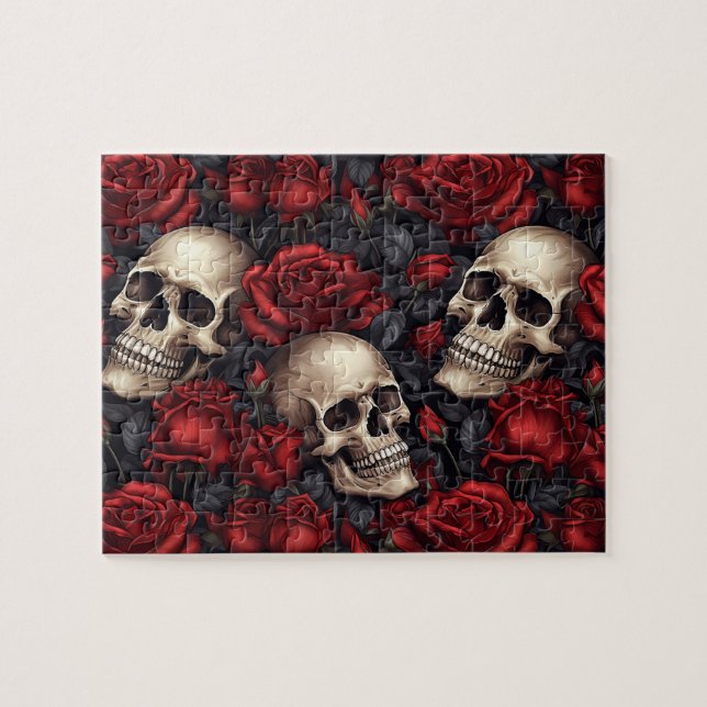 Puzzle Un design de la série Crâne et Roses 10 (Horizontal)