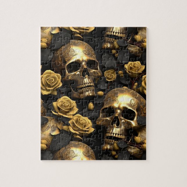 Puzzle Un design de la série Crâne et Roses 8 (Vertical)