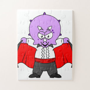 Puzzle Un Dinosaure De Ceratops Habillé Comme Comte Dracu