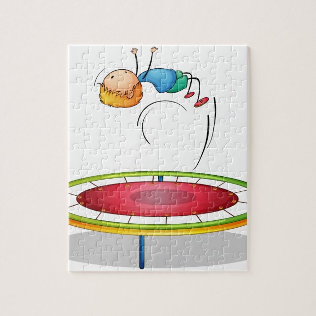 Puzzle Un garçon jouant le trempoline (Vertical)